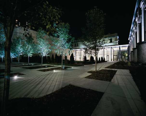 The Prayer Garden and Atrium at Night